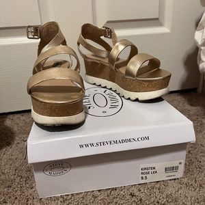 Steve Madden Kirsten Platform Sandal in Rose Leather Size 9.5
